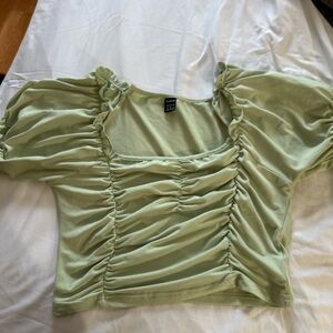 Green Ruched Top